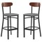 Flash Furniture Gray Vinyl Barstool with Walnut Wood Back, PK 2 2-XU-DG6V6GYV-WAL-GG - alternate 2